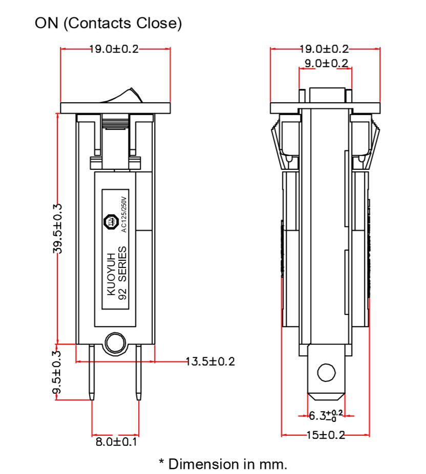 Kuoyuh 92 series thermal overload current protector switch circuit breaker4