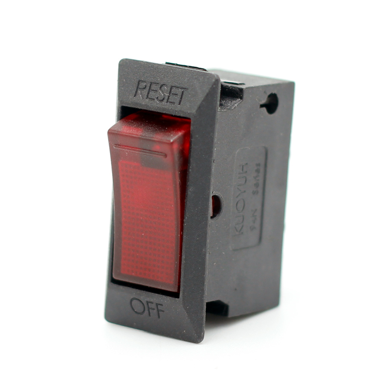 Manual 15A Red Light Black Housing Overload Protection Rocker Switch Snap In Kuoyuh 94N Series Circuit Breaker3
