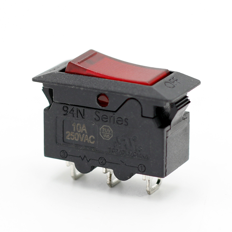 Manual 15A Red Light Black Housing Overload Protection Rocker Switch Snap In Kuoyuh 94N Series Circuit Breaker2