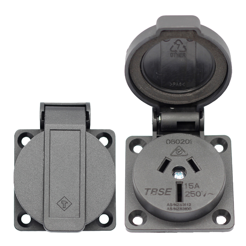 Australian standard SAA waterproof cover socket outlet power socket schuko socket outlet screw in receptacle for UPS