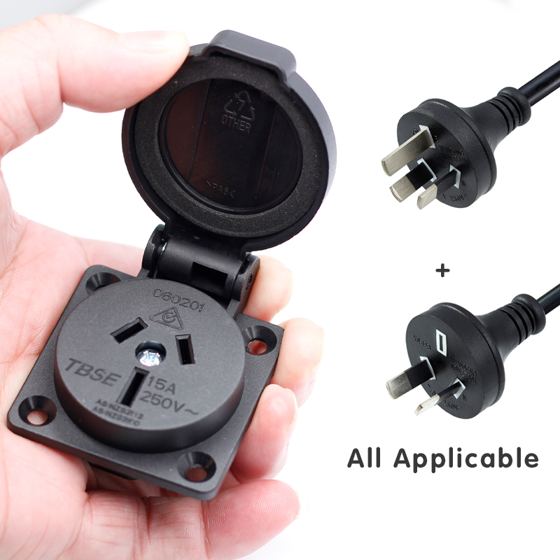 Australian standard SAA waterproof cover socket outlet power socket schuko socket outlet screw in receptacle for UPS3