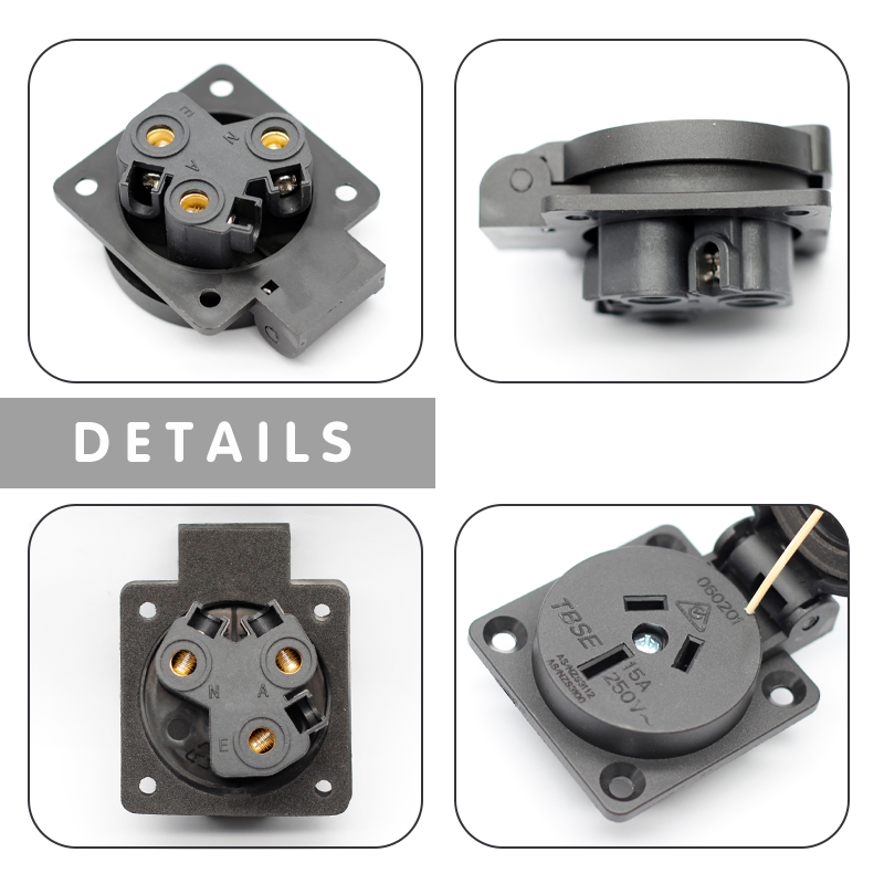 Australian standard SAA waterproof cover socket outlet power socket schuko socket outlet screw in receptacle for UPS4