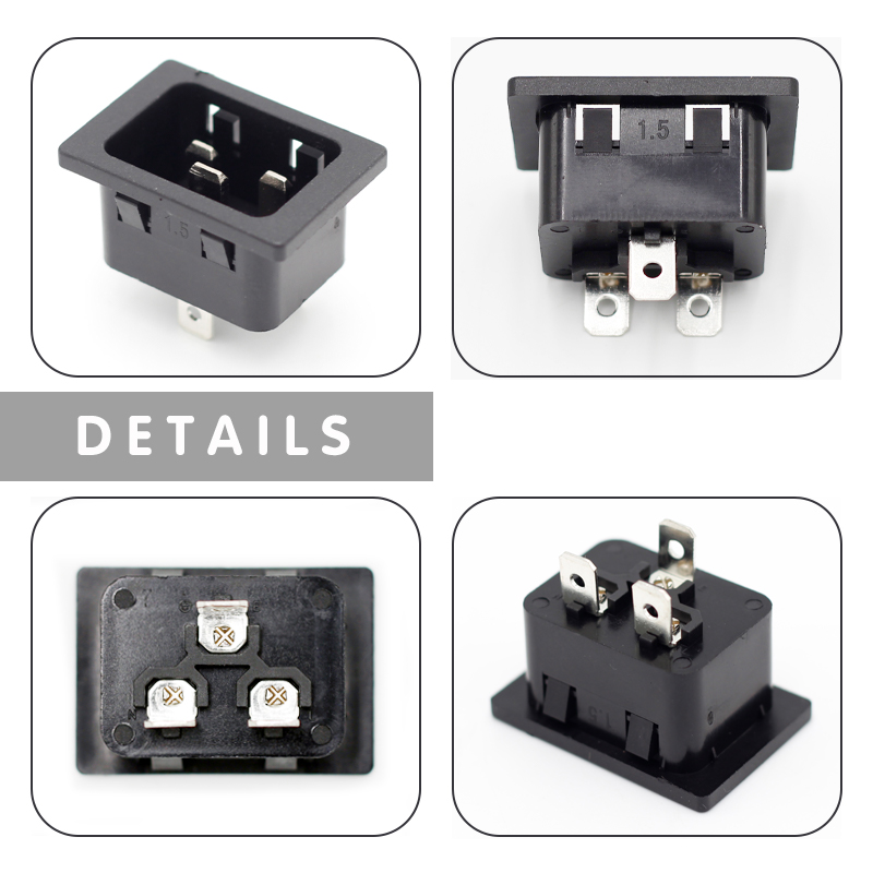 AC Inlet Power Socket IEC EN60320 C20 male Electrical Socket 16A 20A for PDU female connector3