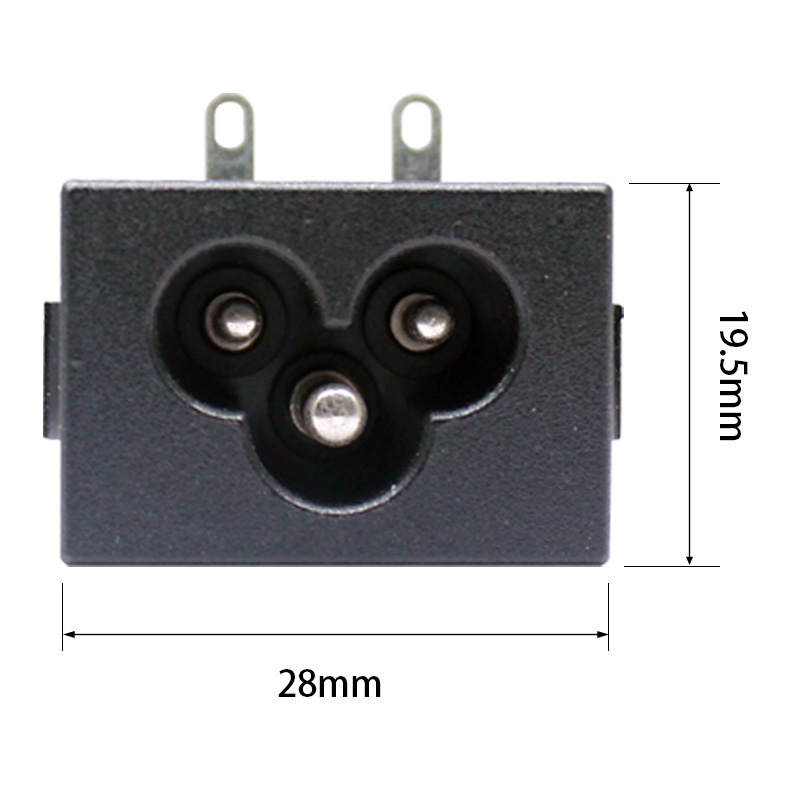 IEC C6 power socket welding terminal micky mouse male socket2