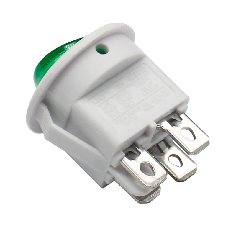RS601 green light 4pin on off round rocker switches3