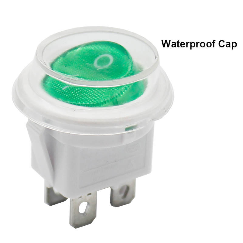 RS601 green light 4pin on off round rocker switches4