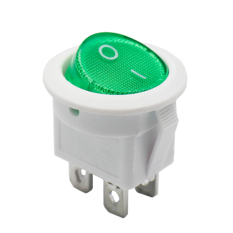 RS601 green light 4pin on off round rocker switches2