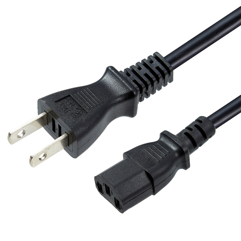 2 pin Japanese power plug with IEC 320 C13 end VFF 2C 0.75mm PC power cable