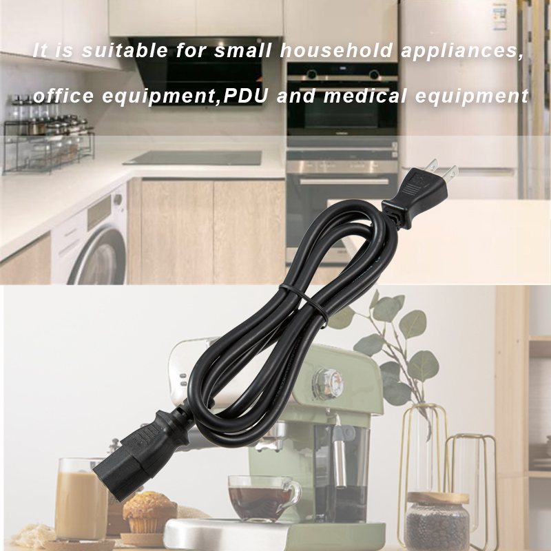 2 pin Japanese power plug with IEC 320 C13 end VFF 2C 0.75mm PC power cable3