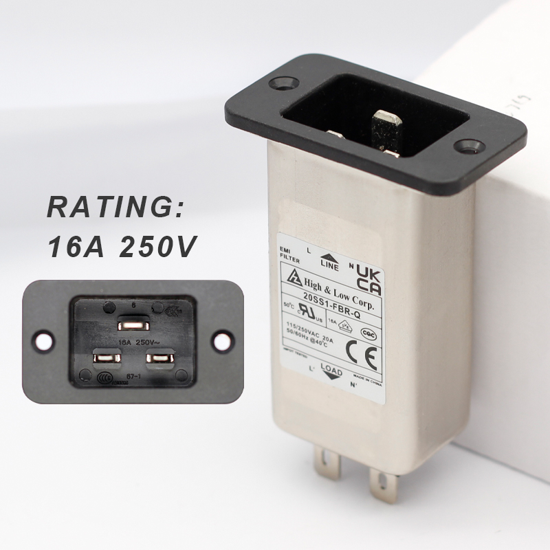 Power entry Module double IEC 320 C20 AC socket EMI EMC noise filter3