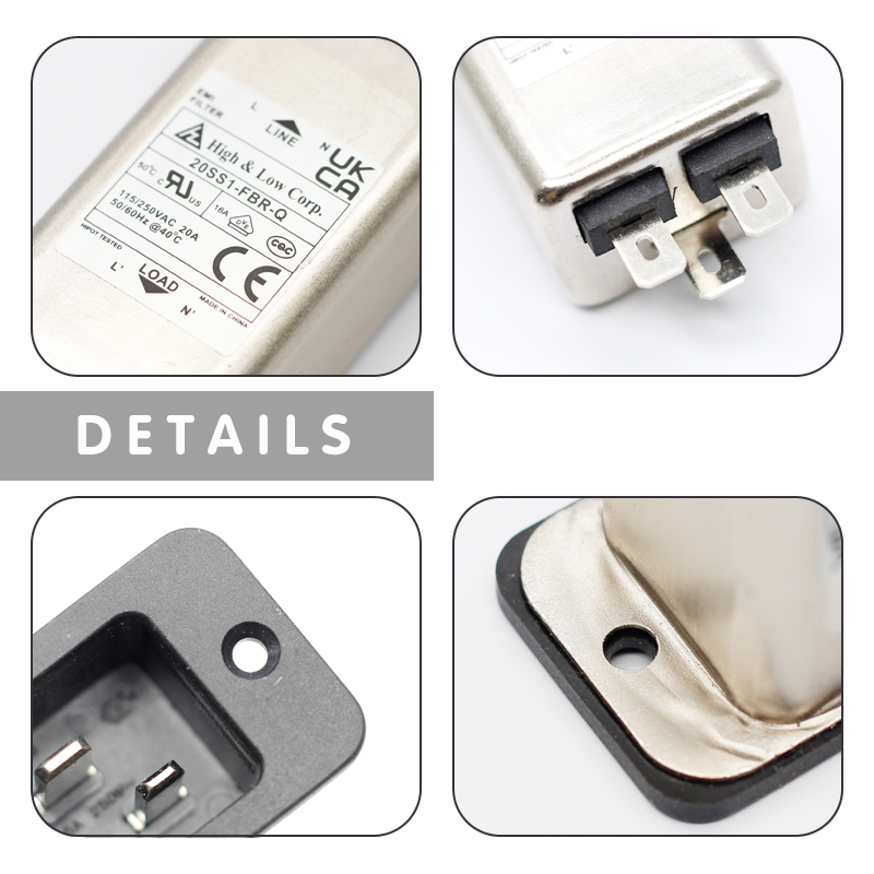Power entry Module double IEC 320 C20 AC socket EMI EMC noise filter4
