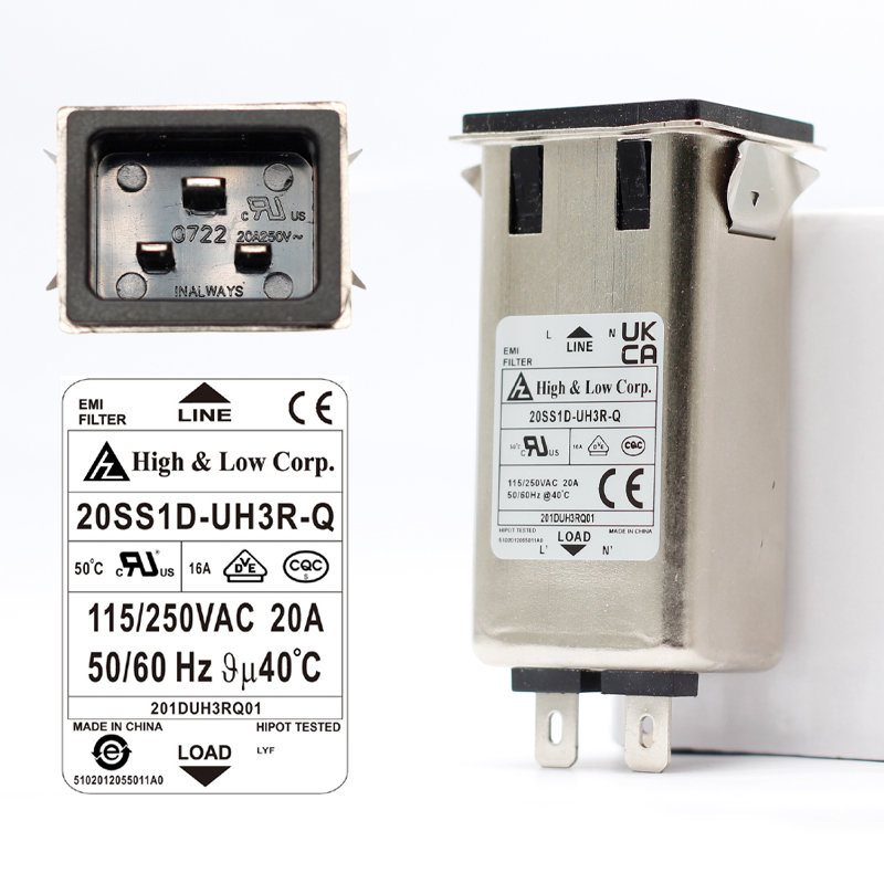 Electrical Buddy IEC 320 C20 Male Socket Panel Mount Power Line EMI Filter3