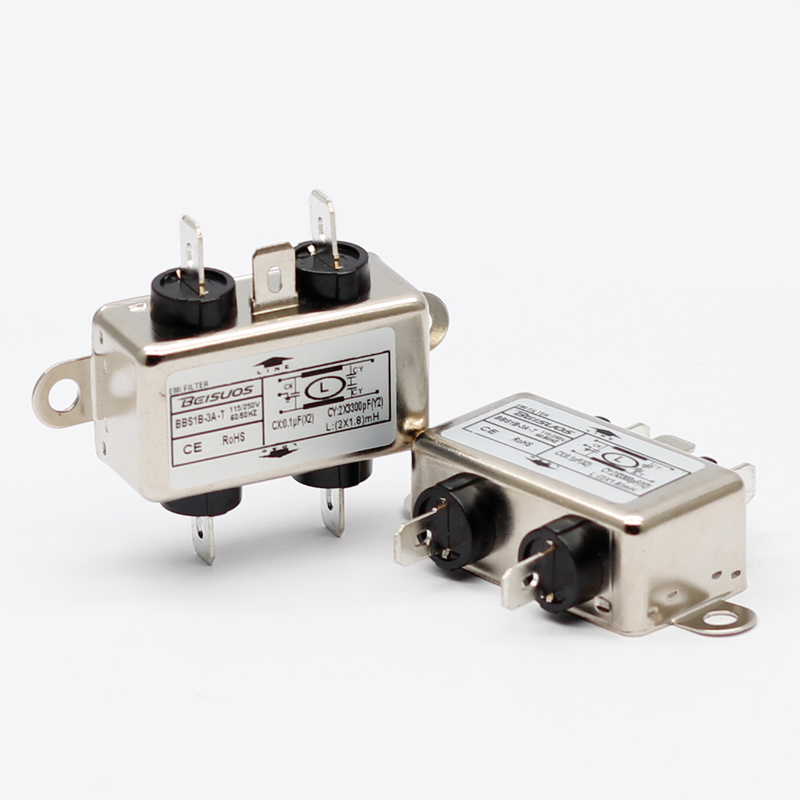 3A 250V 50Hz fast on tab connection single phase EMI filters