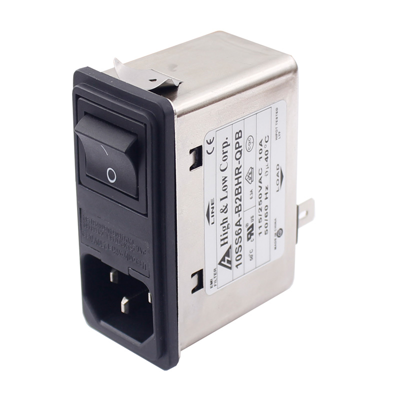 Snap-in version of power entry module with noise filter IEC320 C14 SOCKET ROCKET 2FUSE HOLDER