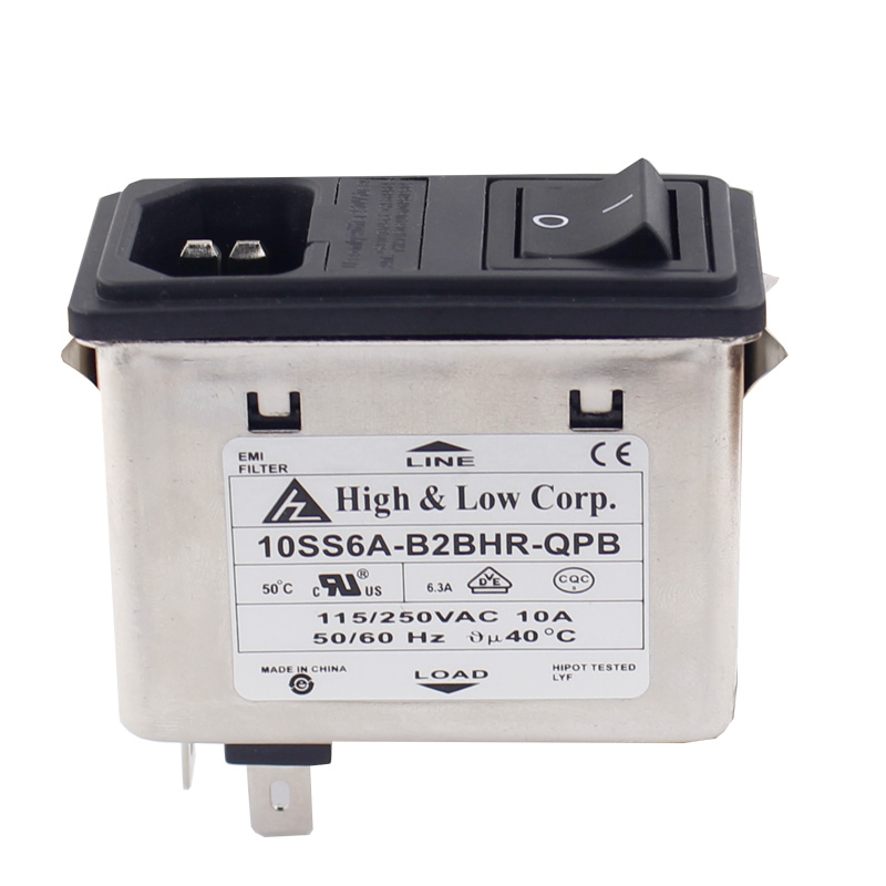 Snap-in version of power entry module with noise filter IEC320 C14 SOCKET ROCKET 2FUSE HOLDER5
