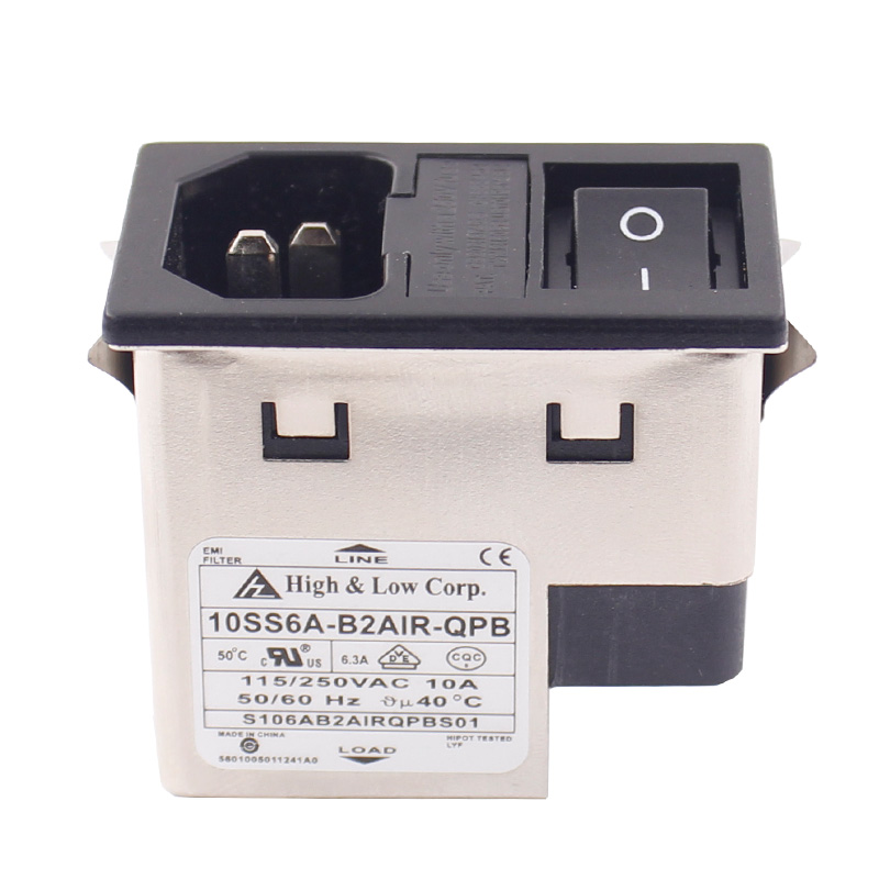 Power entry Module double IEC 320 C14 AC socket EMI EMC noise filter with boat switch with double fuse holder5
