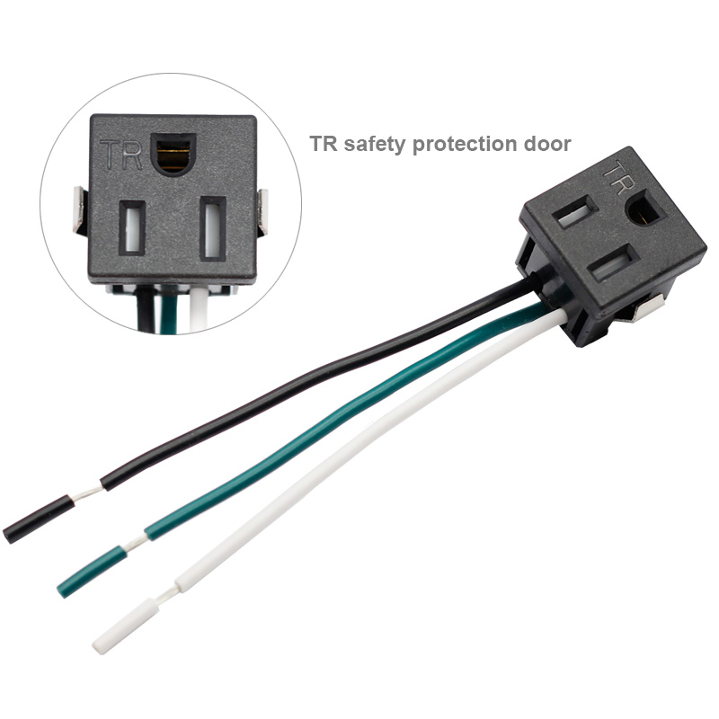 1015 16AWG American Standard 3 PIN USA Orange Power Plug With Processing Wire4