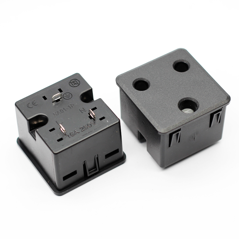 Desktop Snap In aluminium Electrical flip cable cubby socket with South African power box5