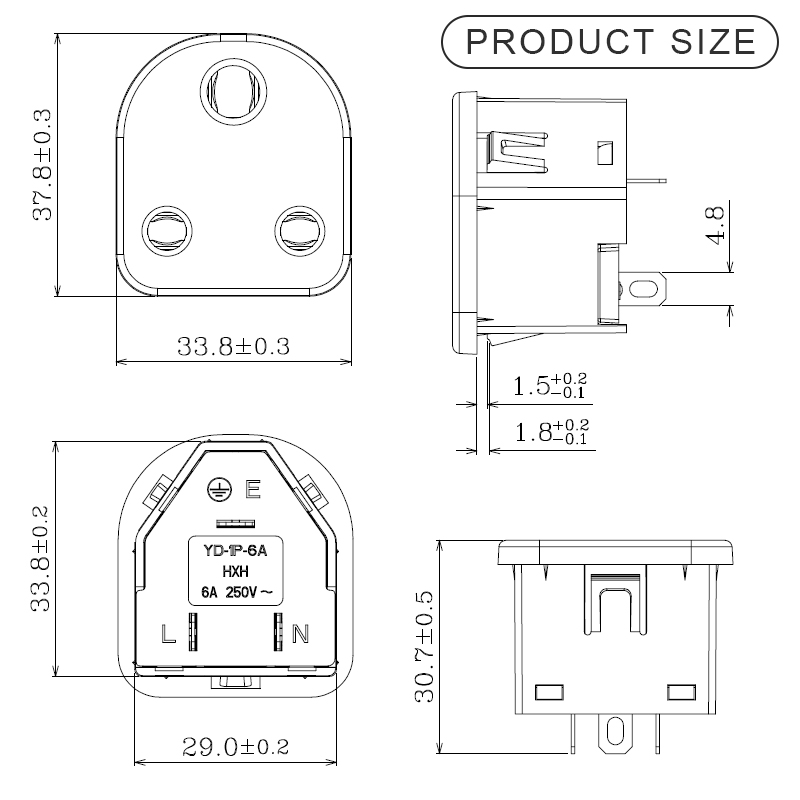 Desktop India standard Snap In aluminium Electrical flip cable cubby socket with Big/Small South African power socket2