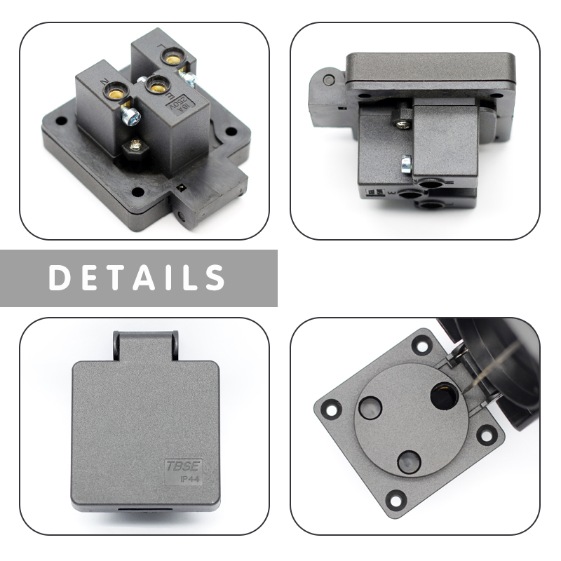 South African waterproof cover socket outlet power socket schuko socket outlet screw in receptacle for UPS5