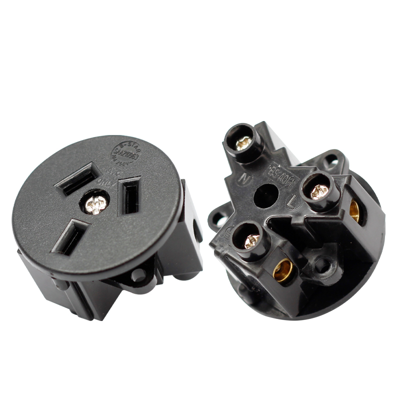 Australia Outdoor Screw In Industry Power Socket 15A 250V New Zealand AU Desktop Power Outlet Black