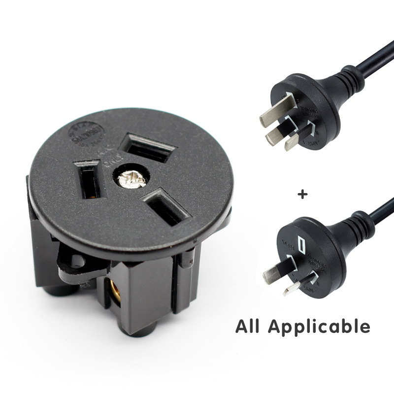 Australia Outdoor Screw In Industry Power Socket 15A 250V New Zealand AU Desktop Power Outlet Black3