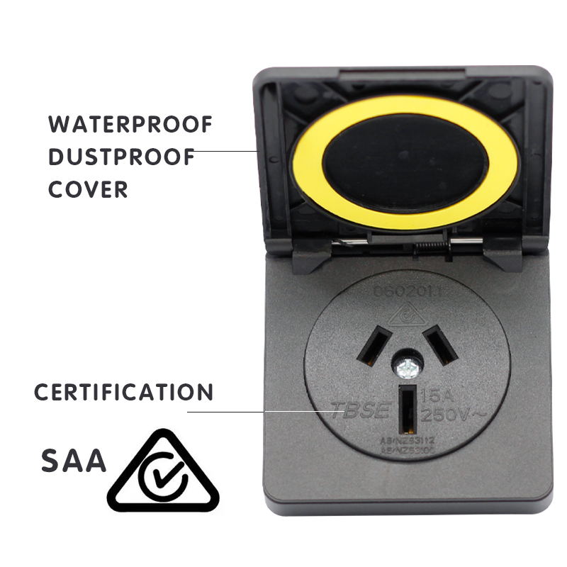 Australian standard SAA waterproof cover socket outlet power socket schuko socket outlet screw in receptacle for UPS2