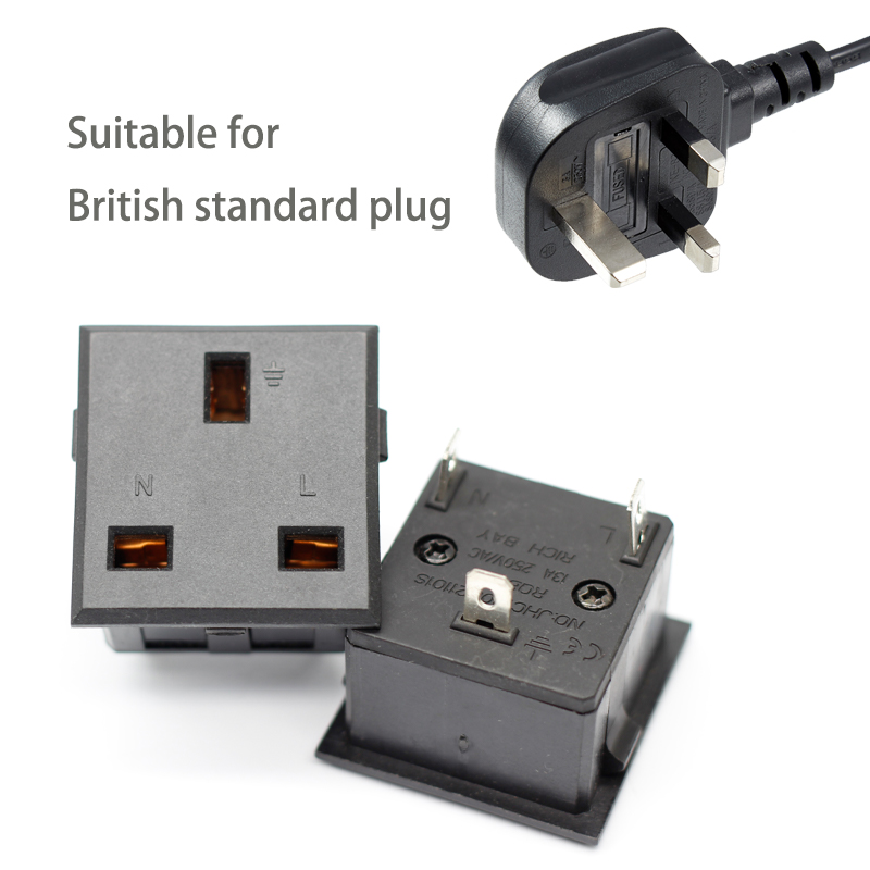 13A British Standard Cabinet Socket small British three hole PDU card type power socket3