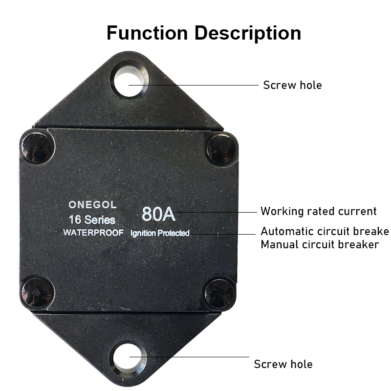 12V- 48V Boat Trolling Auto Reset Circuit Breaker2
