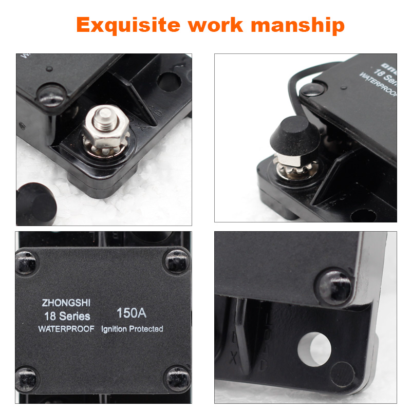 30A 40A 50A 60A 70A 80A 100A 120A 150A 200A AMP Fuse Reset 12-48V DC Car Boat Auto Waterproof Circuit Breaker3