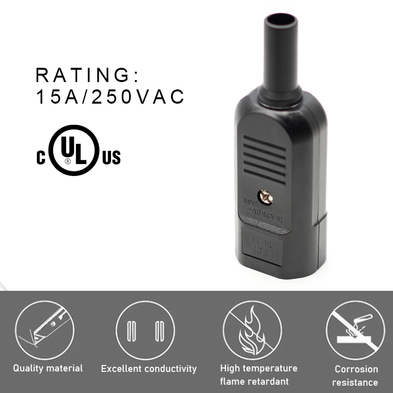 AC250V 10A 3 Pins Terminals Panel Mount IEC C14 Male + C13 Female Inline Adapter Plug Power Socket Connectors2