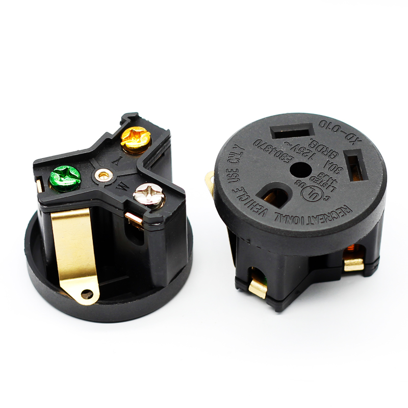 125V 30A Nema 14-30 RV Power Adapter Camper Female Replacement Plug Receptacle