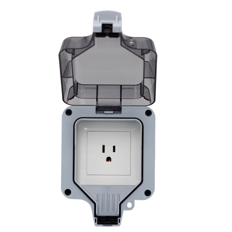 Outdoor NEMA 5-15R IP66 Weather&Dust Proof US Single Power Waterproof 16A Wall Socket