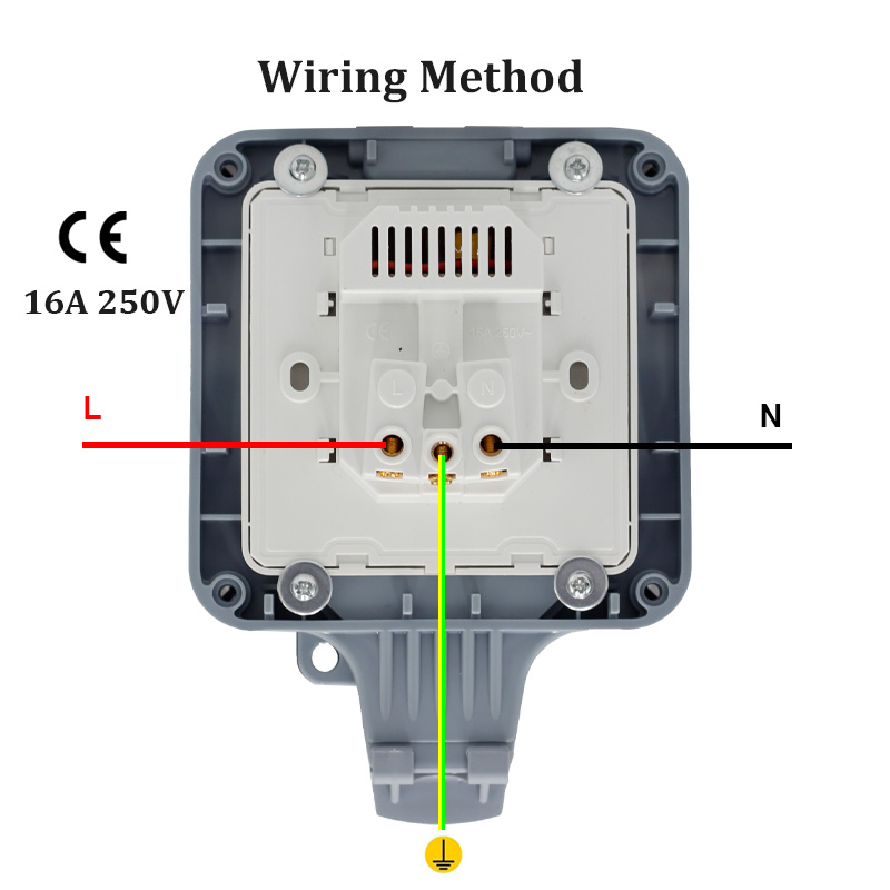 Outdoor NEMA 5-15R IP66 Weather&Dust Proof US Single Power Waterproof 16A Wall Socket5