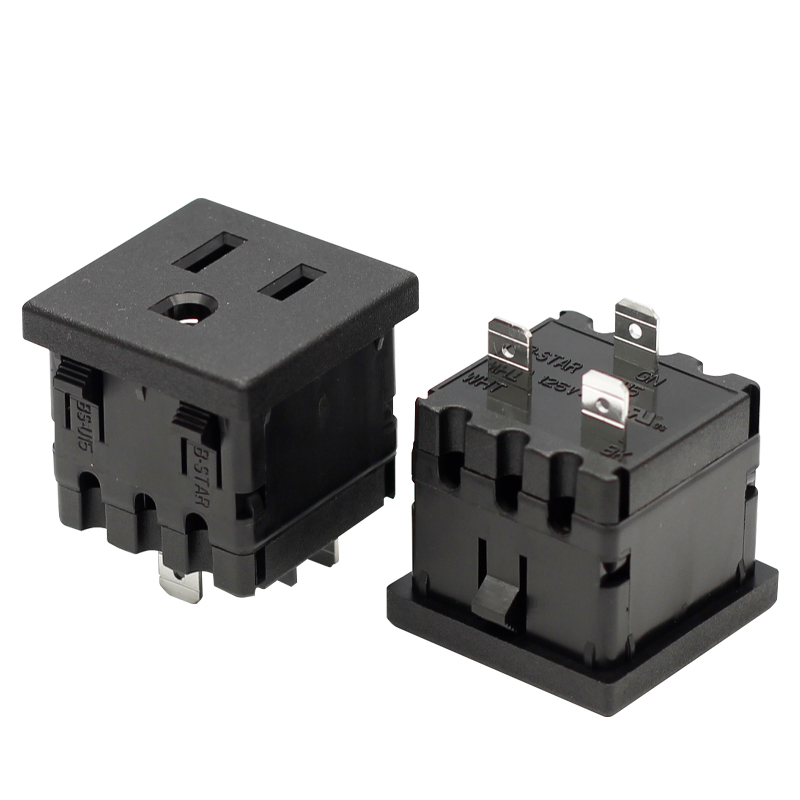 IEC 15A 125V AC power American US standard socket 3 PIN plug PDU socket connector