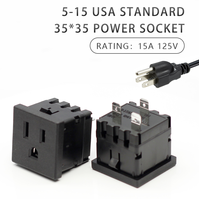IEC 15A 125V AC power American US standard socket 3 PIN plug PDU socket connector3