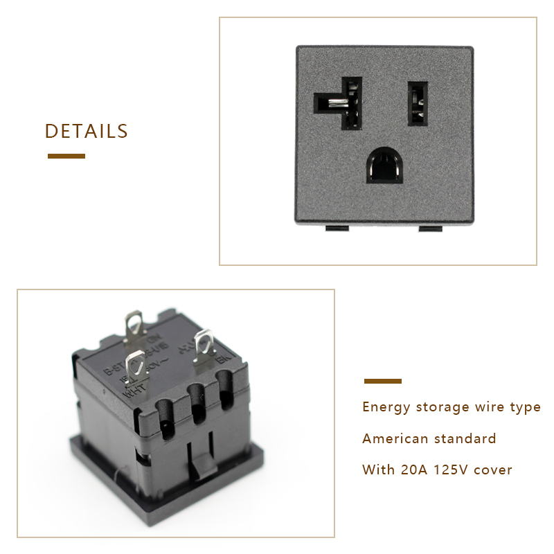 NEMA 5-20R 5-15R 20A US 3 Pins Power Socket Plug Panel Mount Type Female Connectors4