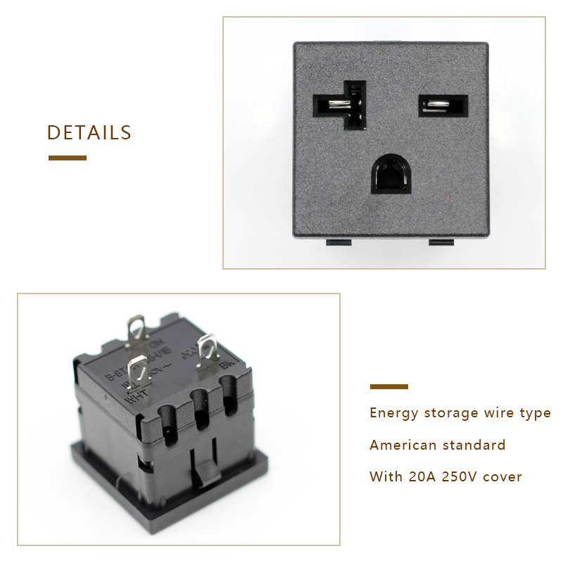 IEC 20A 250V AC power American USA standard socket 3 PIN plug PDU socket connector4