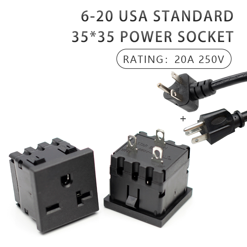 IEC 20A 250V AC power American USA standard socket 3 PIN plug PDU socket connector3