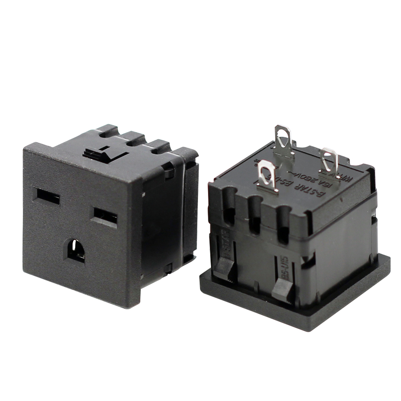 Industrial US General NEMA 15A 6-15P US 3 Pins Panel Mount Connectors Power Socket