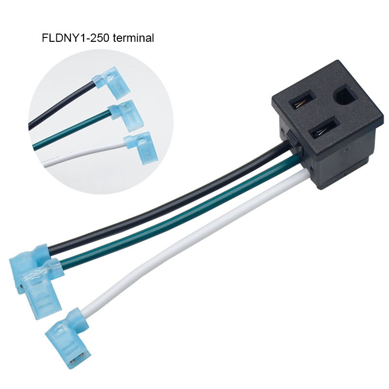 125V 15A black furniture power strip NMEA 5-15R socket3