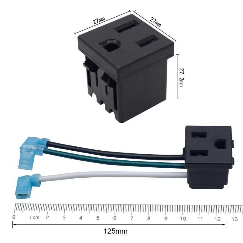 125V 15A black furniture power strip NMEA 5-15R socket2
