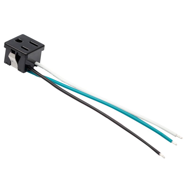 NEMA 5-15R 3PIN 16AWG Snap in portable power socket station outlet receptacle with wires2