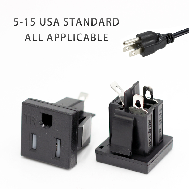 125V 15A USA NEMA Type 3 pins AC Industrial Plug AC Panel Mount Outlet Power Socket2