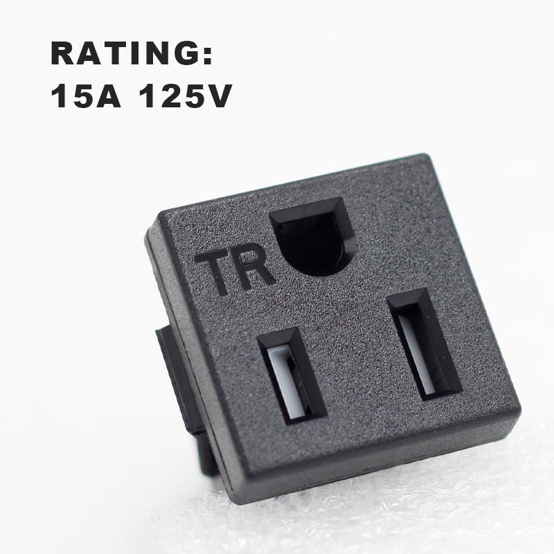 125V 15A USA NEMA Type 3 pins AC Industrial Plug AC Panel Mount Outlet Power Socket3