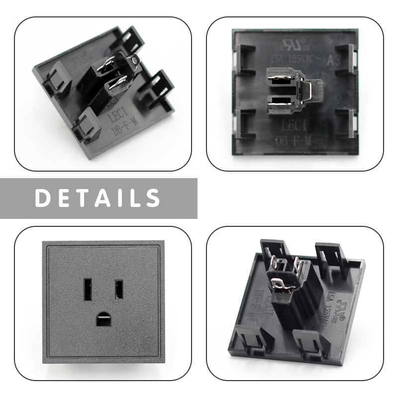 NEMA 5-15R IEC 15A 125V AC power American USA standard socket 3 PIN plug PDU socket connector4