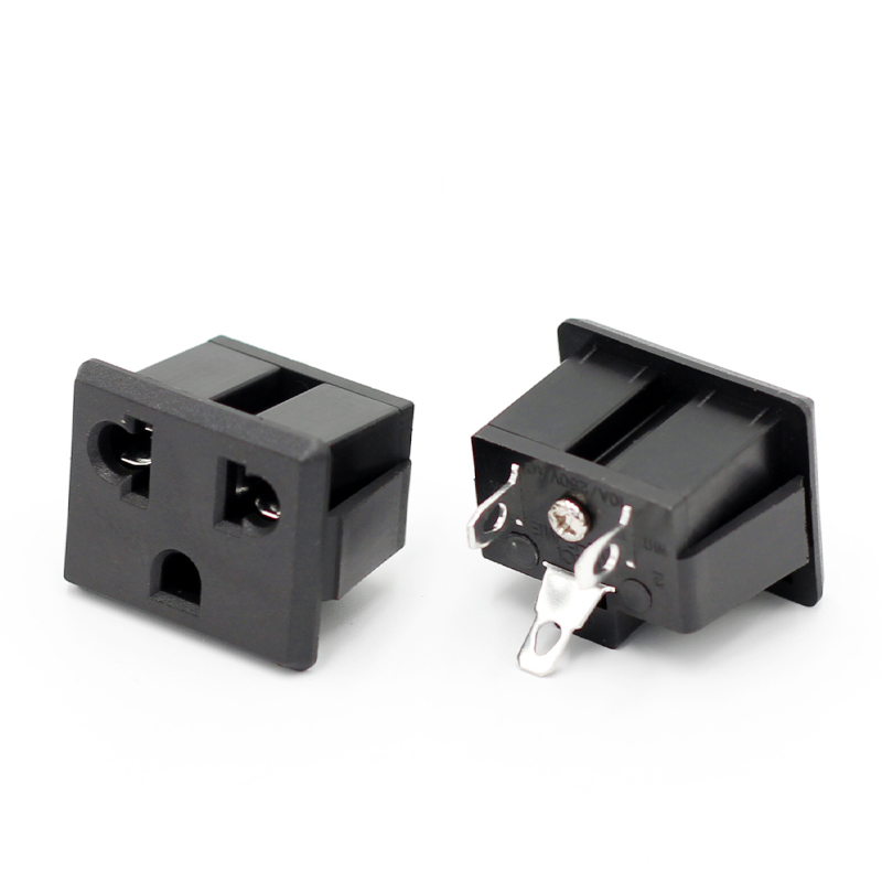 250V 10A 3 PIN USA JPN Type Industrial Plug AC Panel Mount Outlet Power Socket5