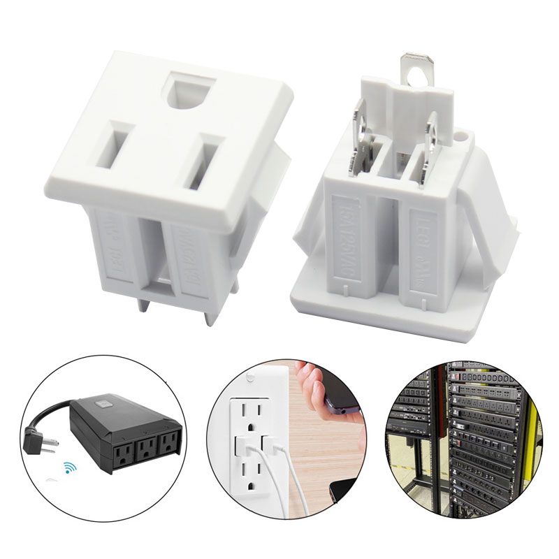 NAME 5-15R 125V 10A white snap in panel mounting portable power station power socket5