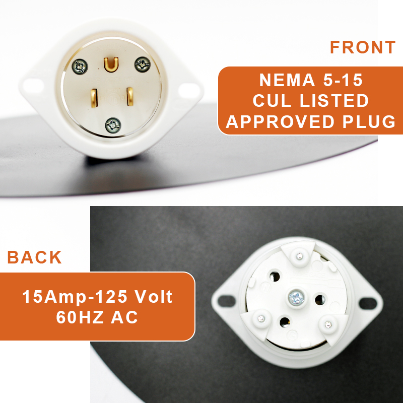 15A Generator Plug NEMA 5-15P Twist Lock 125V 3 Pin Male Industrial Grade Plug3