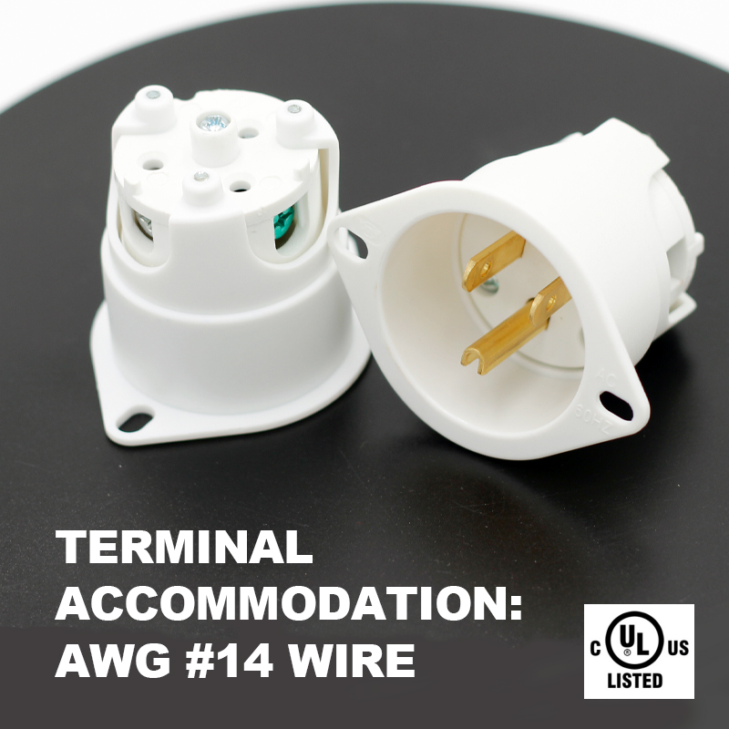 15A Generator Plug NEMA 5-15P Twist Lock 125V 3 Pin Male Industrial Grade Plug